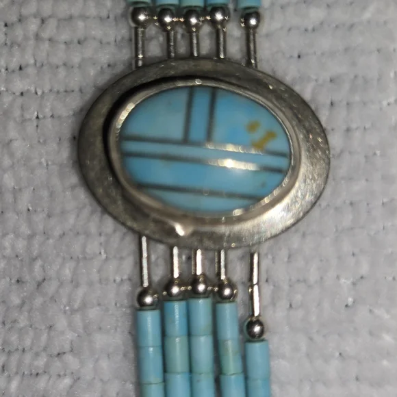 Turquoise and Silver Women's Bracelet - Picture 2 of 6